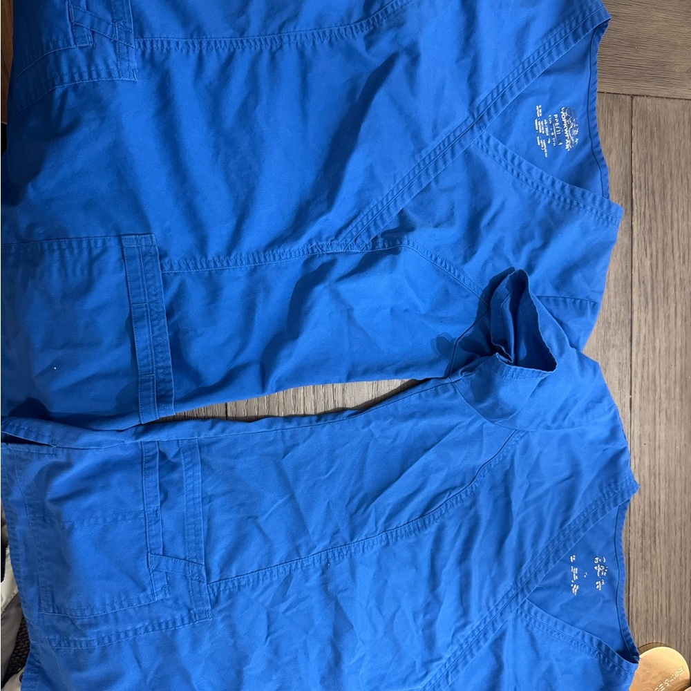 Blue Scrub Top and Pants Set